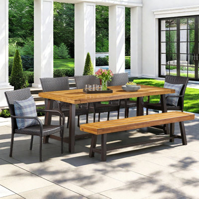 Egina Outdoor Seater 7 Piece Dining Set by Red Barrel Studio