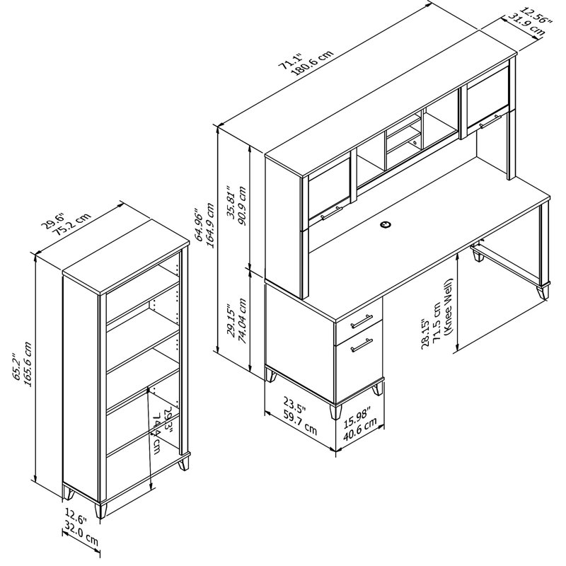 Ovia Computer Desk, Storm Gray