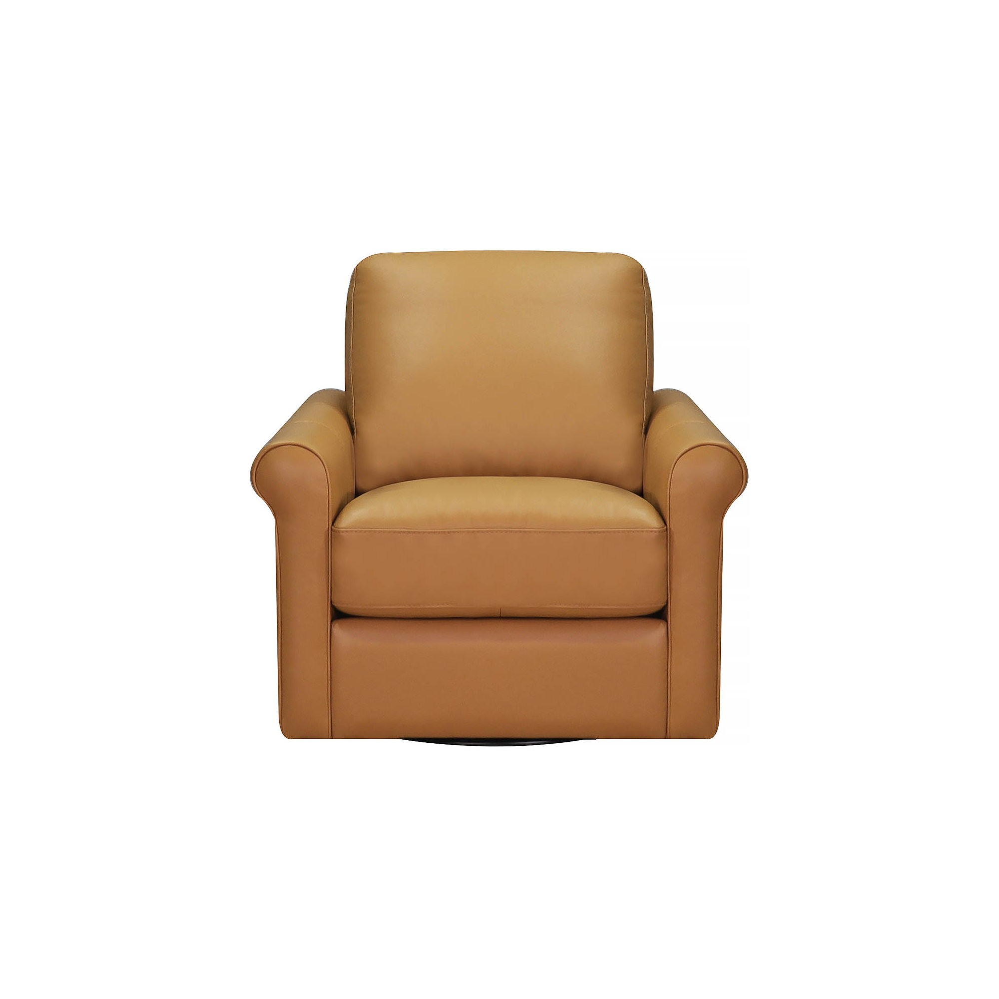 Mayoworth Top Grain Leather Swivel Chair, Brookfield Cognac Genuine Leather