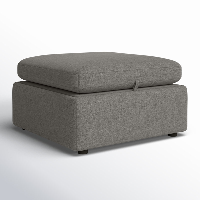 Winfree 33.9" Wide Rectangle Storage Ottoman, Fossil Gray