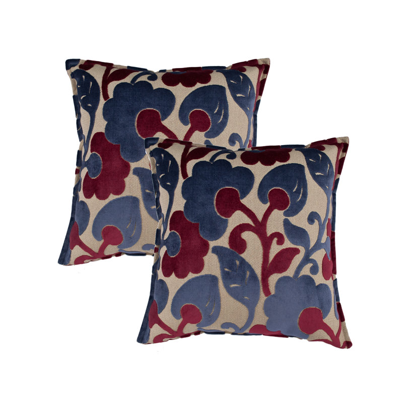 Bouquet Appliqued Reversible Throw Pillow