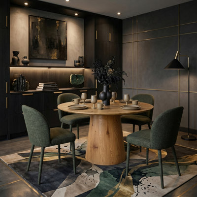 Ensemble de table de salle à manger extensible moderne de 47 à 83 po avec chaises rembourrées pour 4 à 8 personnes