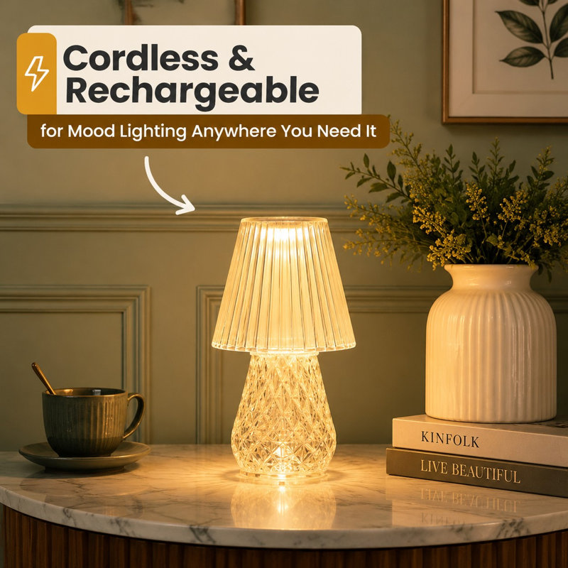 Waterproof Shower Light with a Rechargeable Cordless Lamp Design