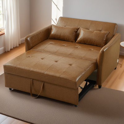 51.57" Convertible Sleeper Bed, Adjustable Oversized Armchair With Three USB Ports For Small Space