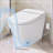 Smart Toilet Bidet Combo With Self-Cleaning Nozzle,Upmarket Compact Dual Flush Toilet 1/1.28 GPF,Tank Less Toilet With Foot Sensor Flush,White Night Light,Knob Control,Power Outage Flushing,Soft Close