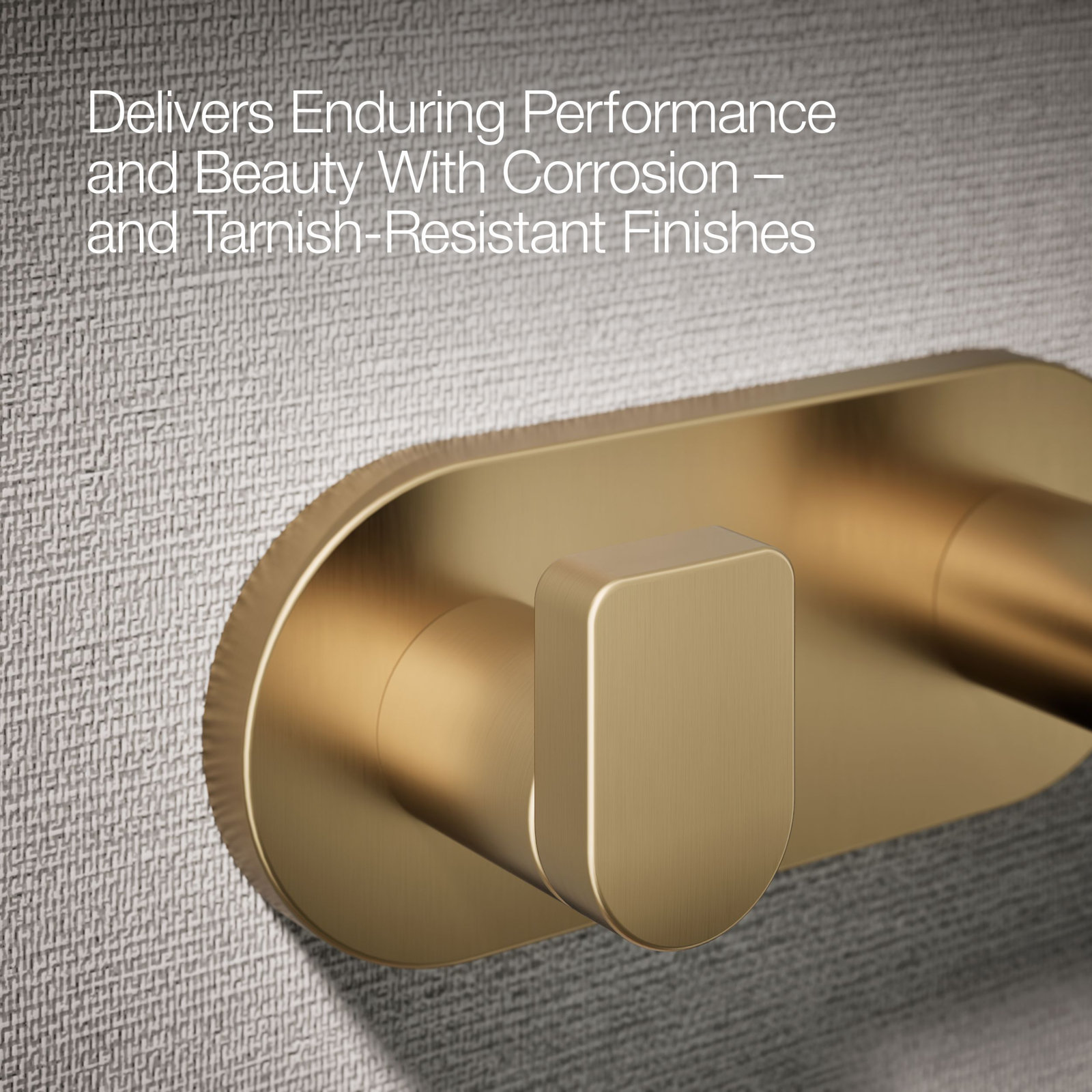 Composed Wall Mounted Double Robe Hook, Brushed Gold