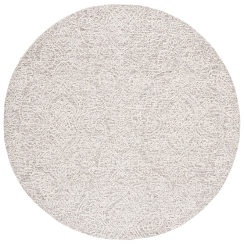 Tapis naturel / ivoire en laine touffeté à la main Metcalfe, Rond 8 pi