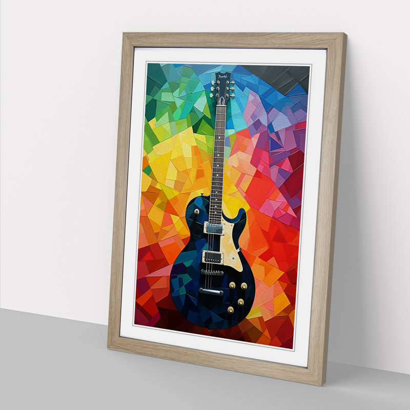 Guitar Colour Field - Framed Print, Oak, 64cm H x 46cm W x 2cm D