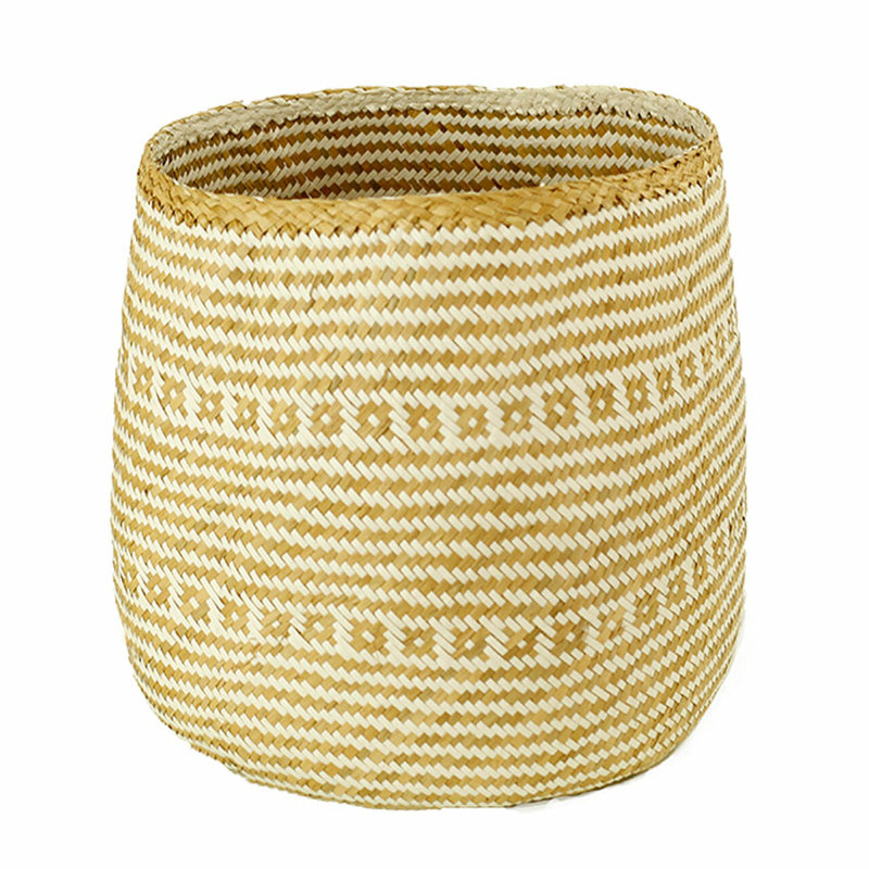 Panier cylindrique tissé à la main