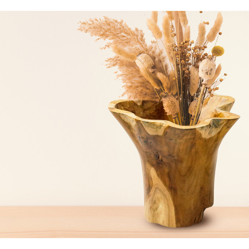 Vase de table en bois 12 po Critta