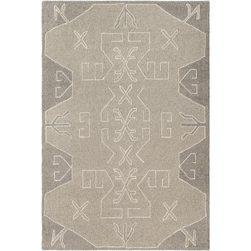 Tapis rectangulaire en laine Demie, Rectangle 8 pi 10 po x 12 pi
