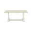 L'ensemble de table de salle à manger 6 pièces comprend une table rectangulaire en lin blanc et un petit banc, ainsi que 4 chaises de salle à manger Parson en cuir de polyuréthane blanc à dossier haut en lin brossé blanc.-645618458-645618460
