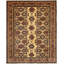 Tapis de la zone en laine beige/rouge 4 pi 9 po x 6 pi 2 po one-of-kind-noué la main Alayna