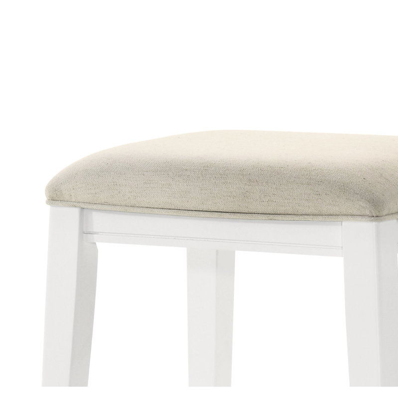 Tabouret blanc de 17 po avec repose-pieds