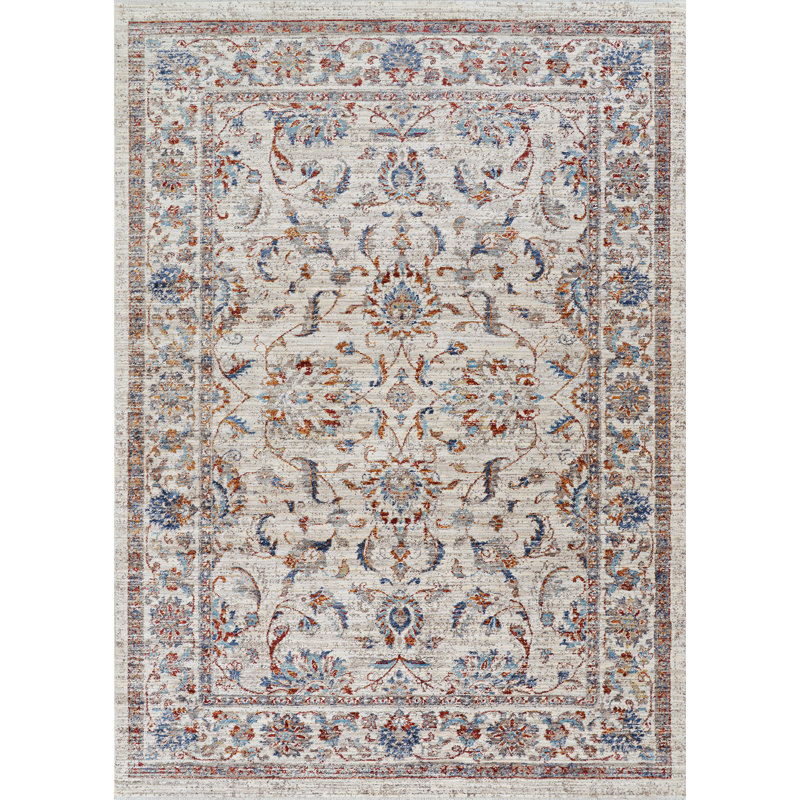 Tapis rectangulaire à franges crème Mizic, Rectangle 9 pi 10 po x 11 pi 8 po