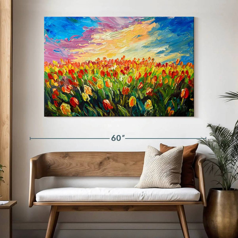 Champ de tulipes, H 34 po x l 51 po
