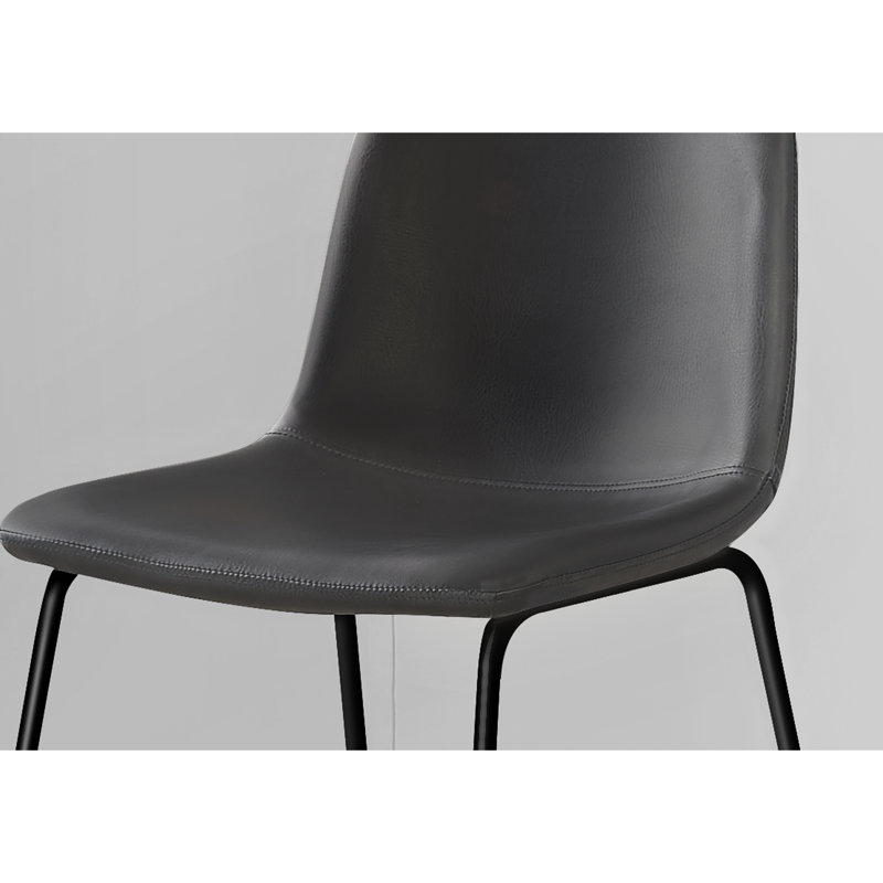 Chaise de bureau debout avec housse en similicuir gris, chaise de travail stable en similicuir à base en métal noir, hauteur de bar debout, structure