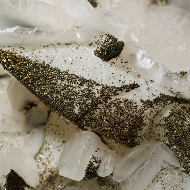Chalcopyrite Over Calcite from Edong Mining District, Daye, Hubei, China