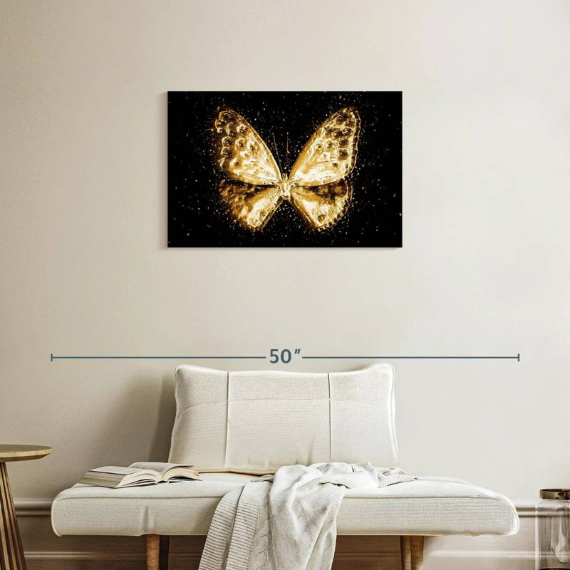 Brampt le papillon doré I, H 20 po x l 30 po