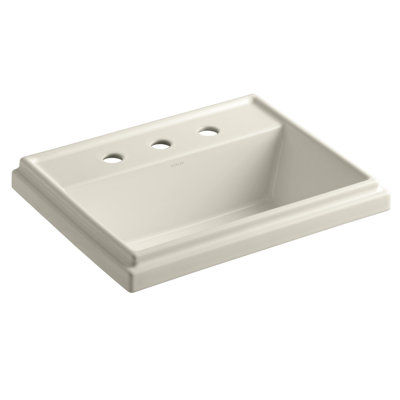 Tresham® Ceramic Rectangular Drop-In Bathroom Sink with Overflow