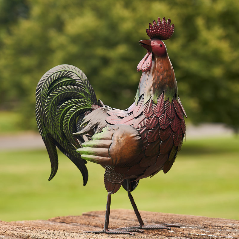 Statue coq John avec tête tournée
