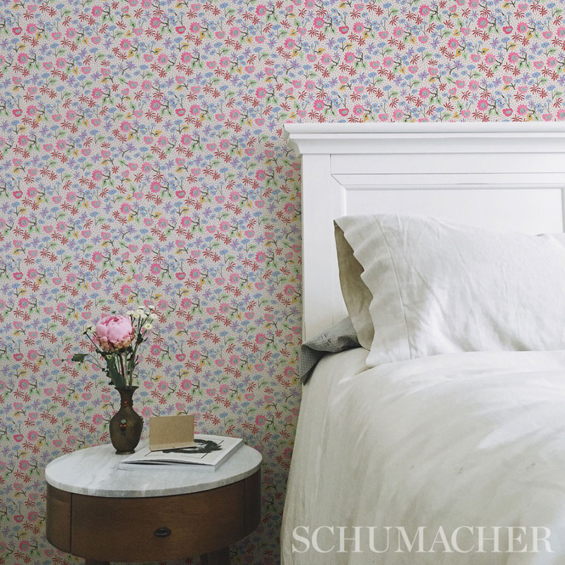 Schumacher x Happy Menocal Calico Wallpaper, Sprezzatura