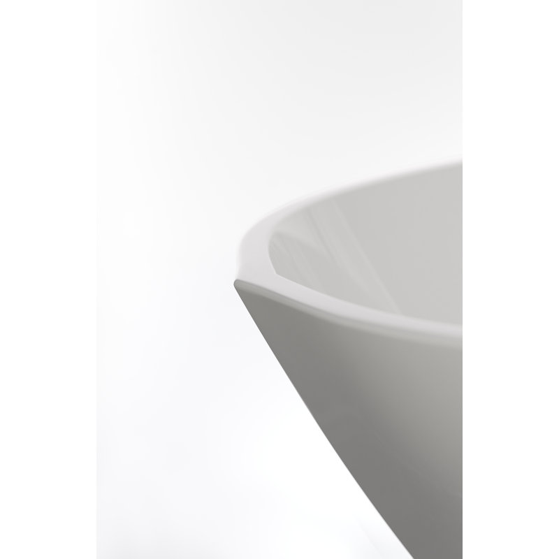 BE 66'' L Freestanding Soaking Bathtub, Brushed Nickel, Glossy White