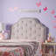Tête de lit simple gris avec coutures élégantes à losanges et pieds réglables avec capitonnage sophistiqué-1200739940