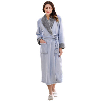 Lanesborough Polyester Fleece Girl / Woman+ Mid-Calf Bathrobe with Pockets and Hood for Kids