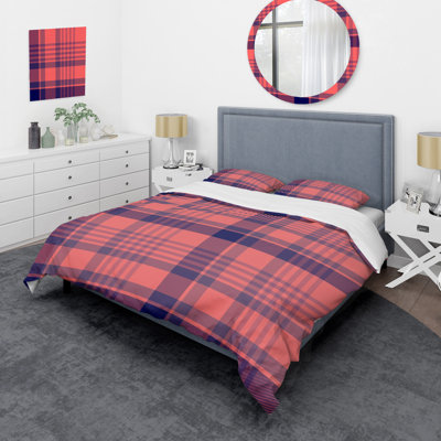 Blue/Pink Microfiber 3 Piece Duvet Cover Set