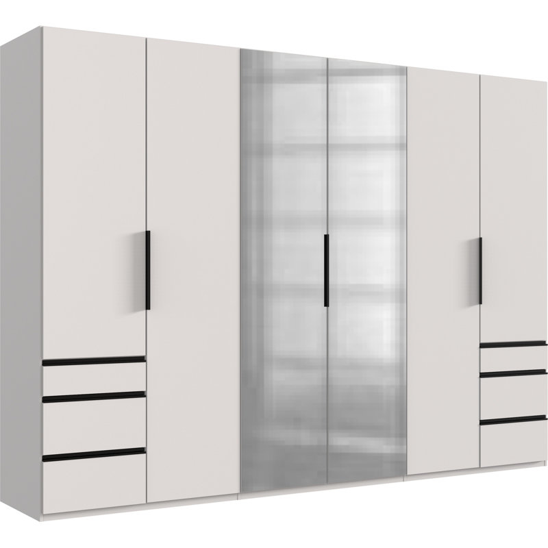 Guardino 6 Door Wardrobe, 216cm H x 300cm W x 58cm D, White