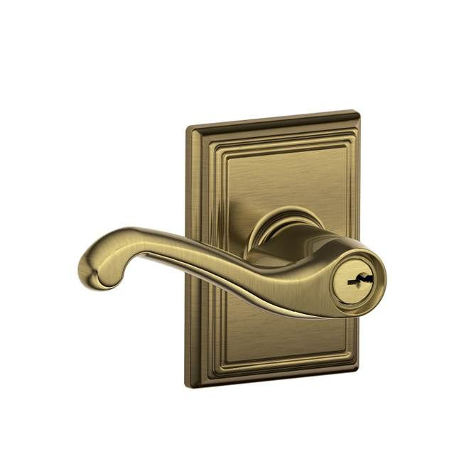 Flair Lever with Addison Trim Keyed Entry Lock
