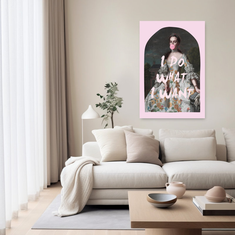 She Does What She Wants Bold Contemporary Elegant Portrait Wall Art Print 1 Piece Wrapped Canvas Wall Art