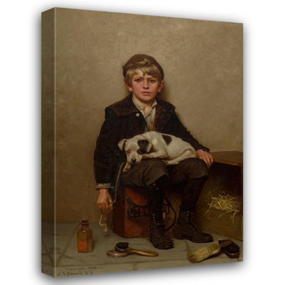 "Chaussures cirées" par John George Brown - toile tendue avec châssis