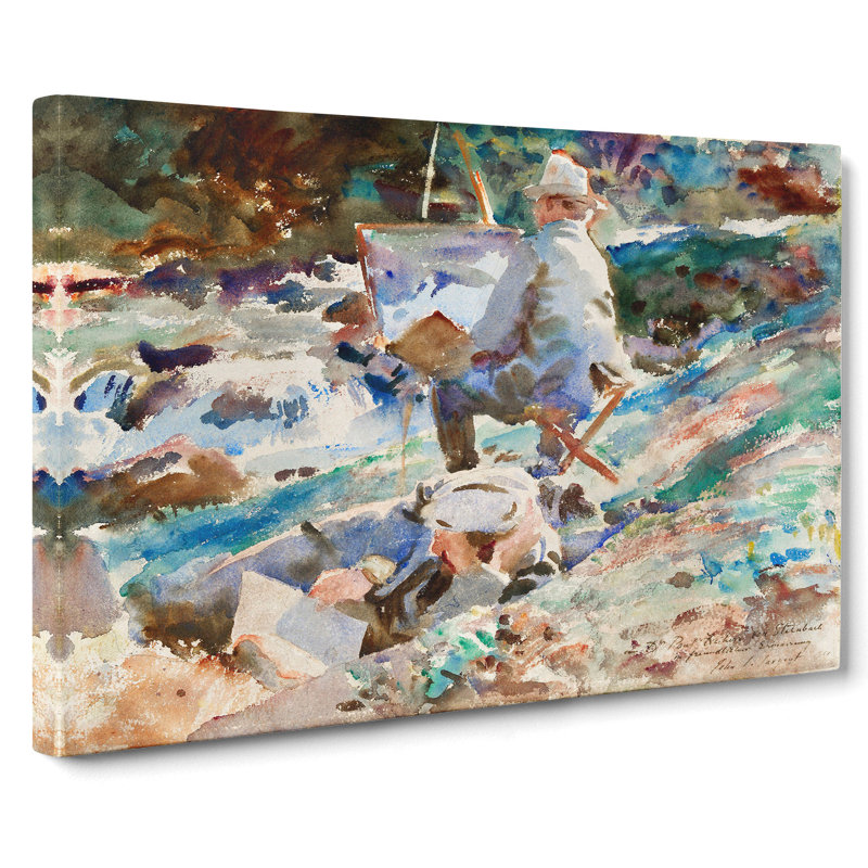 An Artist At His Easel by John Singer Sargent - Wrapped Canvas Painting, 35cm H x 50cm W x 3cm D
