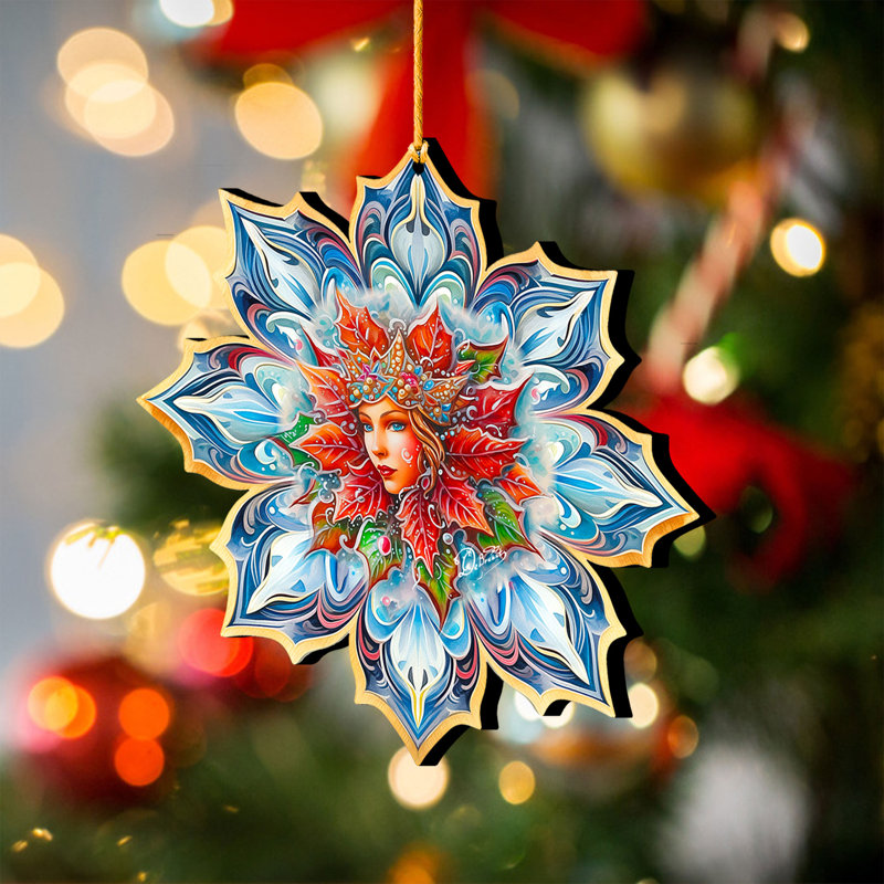 Grand ornement en bois décorations de Noël