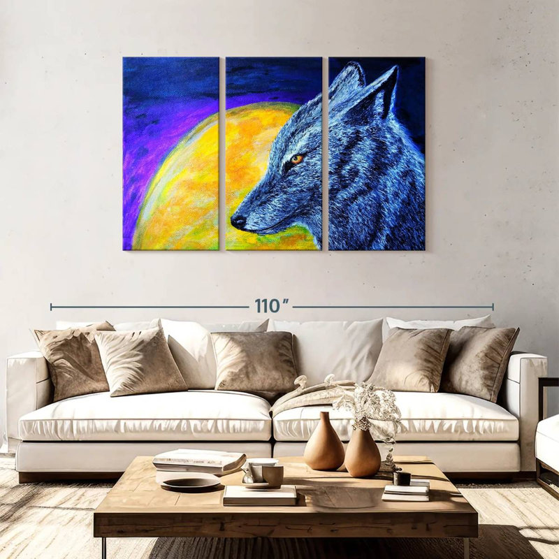 Brampt Blue Coyote, 48" H x 74" W