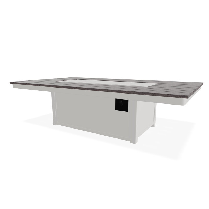 Table de feu 48 po x 84 po avec tablette au propane, Neige / Promenade