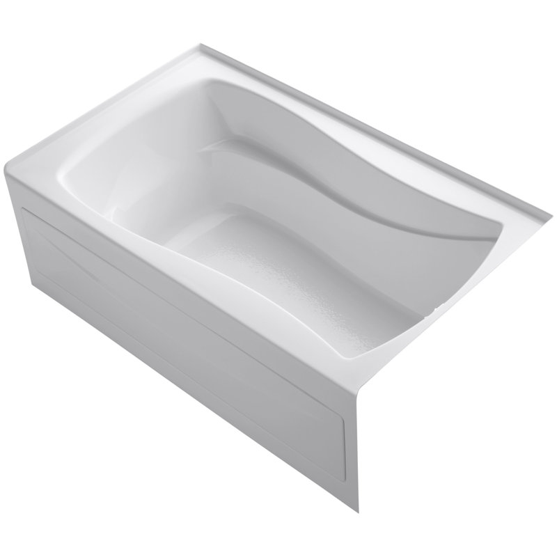 Mariposa® Alcove 60" x 36" Soaking Bathtub, White, Right