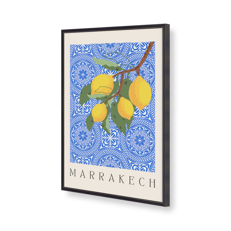 Imprimé marocain au charme de citron, Zinc patiné, H 21,25 po x l 17,25 po