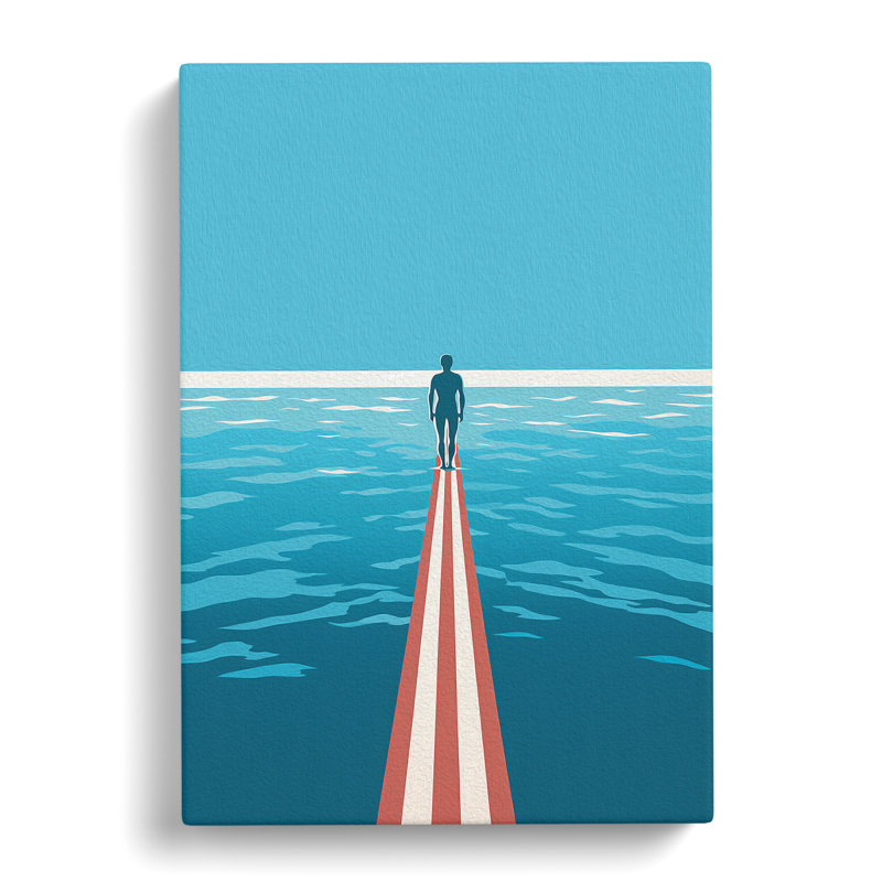 Swimming Minimalism - Print, 60cm H x 40cm W x 3cm D