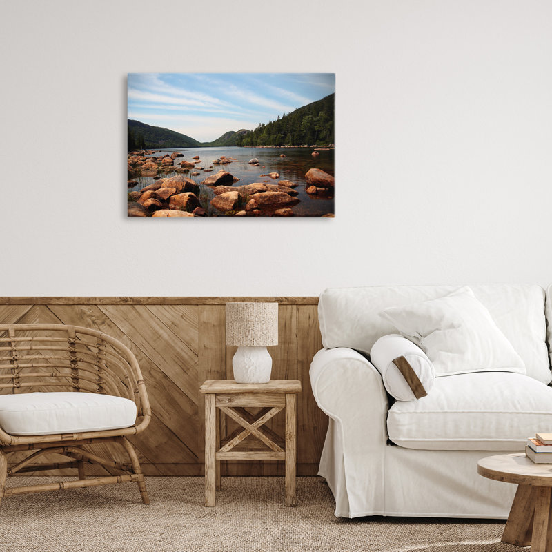 «Cold River Lake Landscape», toile par Lisa Colberg, H 16 po x l 24 po