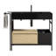 Meuble-lavabo de style industriel de 91,4 cm (36 po) pour salle de bain avec tiroir à fermeture amortie, bac de rangement ouvert, barre porte-serviettes réglable, quincaillerie, quartz en chêne noir, profondeur de 90 cm (35,47 po), largeur de 45,2 cm (17,79 po), hauteur de 81,8 cm (32,22 po), poids de 50,4 kg (111,04 lb)