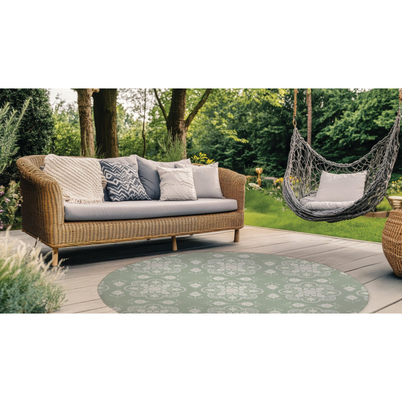 Skye Outdoor Rug, Round 5'