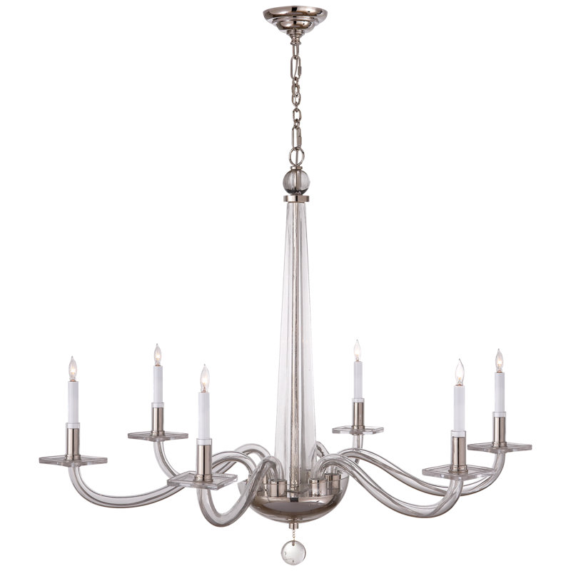 Chapman & Myers Robinson Chandelier, Polished Nickel, 35.75" H x 38" W x 38" D