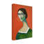 Femme rétro en vert sur toile