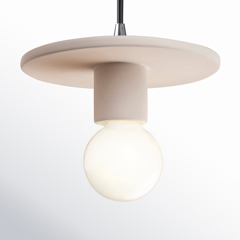 Luminaire suspendu à 1 lumière Leni, Bisque, Chrome poli