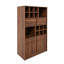 Armoire à vin moderne en noyer, buffet avec support à vin pour 12 bouteilles et 2 tiroirs, grande armoire à boissons avec rangement pour la salle à manger, la cuisine et le salon