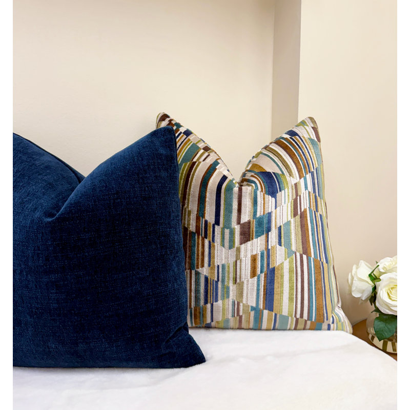 Housse de coussin en velours Spectrum, Brun, Carré 22 po