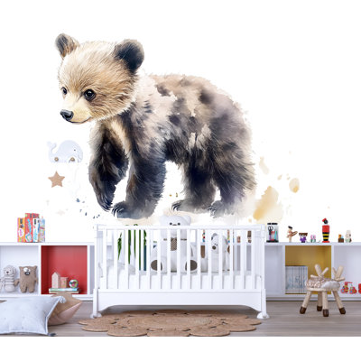 Baby Bear Wall Art, Bear Nursery Decor, Woodland Nursery Art 169Mv